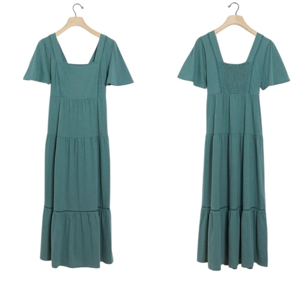 Saturday Sunday Tatum Tiered Sage Green Maxi Dress SZ XS